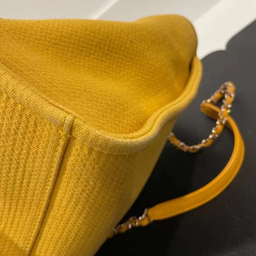 Chanel Mixed Fibers Small Deauville Tote Yellow (JB1117)